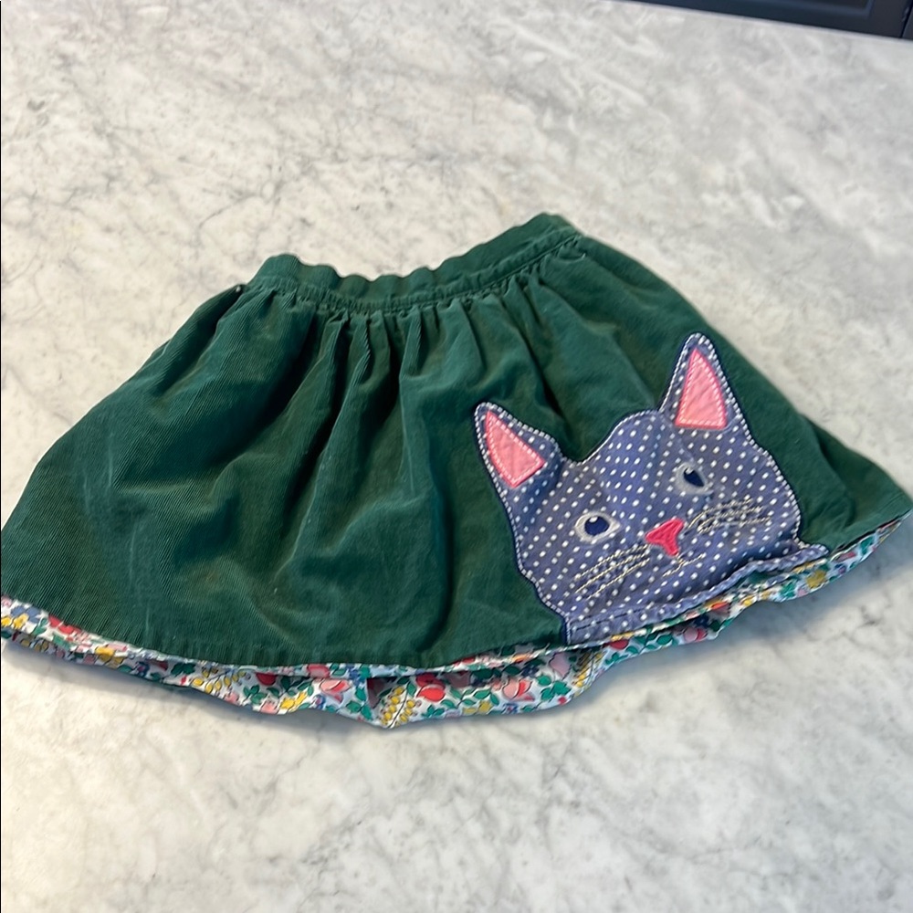 Mini Boden Cat Appliqué Kids Skirt